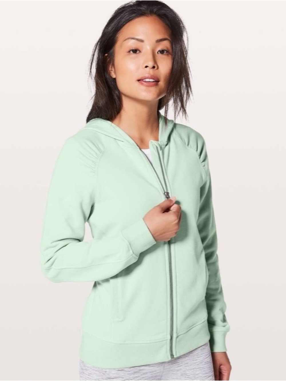 Lululemon Women's Cool & Collected Full Zip Hoodie Sz 8 Sea Breeze Green Comfy